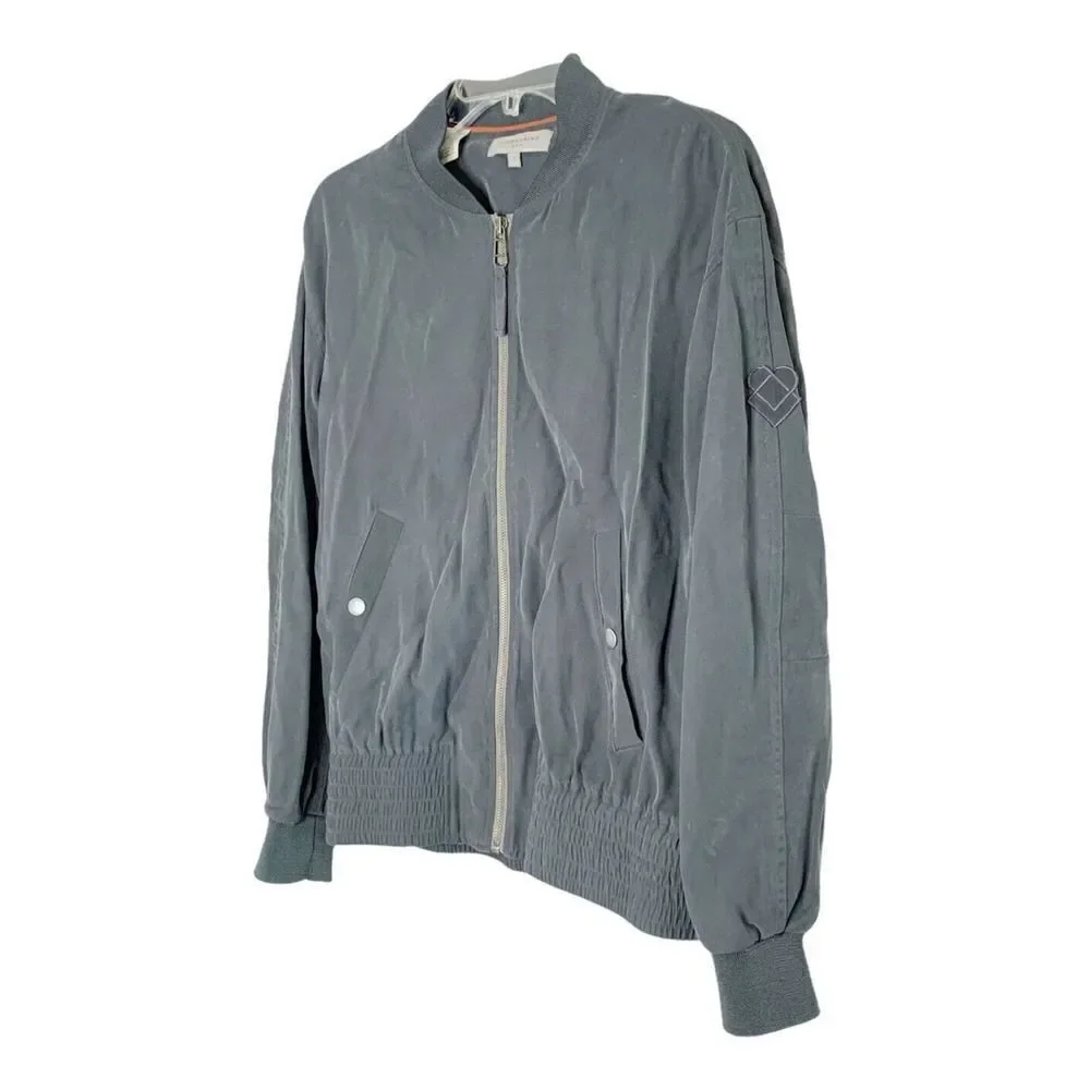 Liebeskind Berlin Women’s Grey Twill- Collar Bomber Jacket Size Small